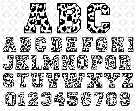 Leopard font svg Leopard font png Animal font svg Leopard | Etsy