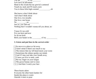 Song Worksheet: Sweater Weather by The Neighbourhood