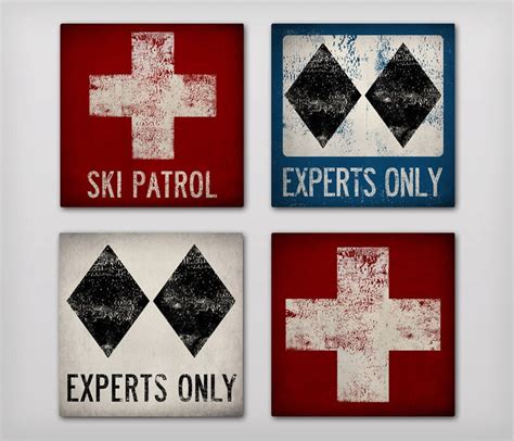 SKI & SNOWBOARD Sign Double Black Diamond Experts Only Ski - Etsy