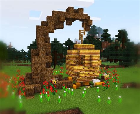 Simple beehive design : Minecraft