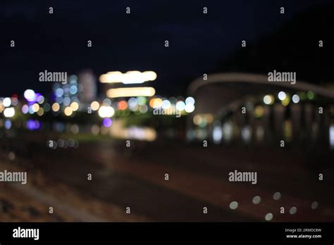 Summer night view and colorful round bokeh of Namgang River in Jinju-si ...