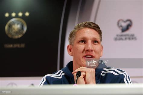 Bastian Schweinsteiger attends a Germany press conference at ...