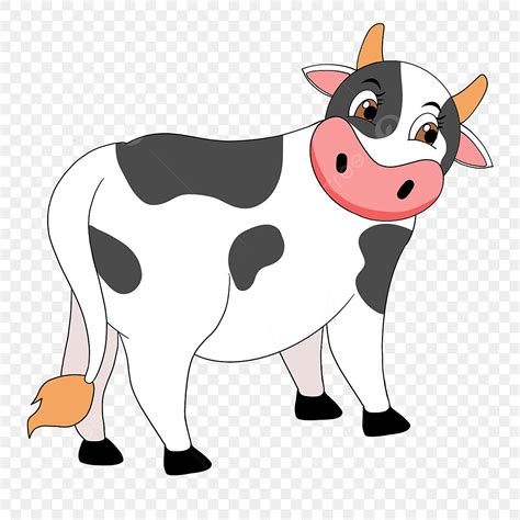 Desenhos Animados Desenhados à Mão E Clipart De Vaca Preta PNG , Vaca, Branco, Desenho Animado ...