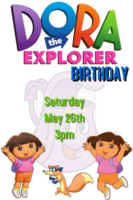 Dora The Explorer Birthday Party Template | PosterMyWall