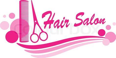 Pink hair salon sign with scissors ... | Stock vector | Colourbox