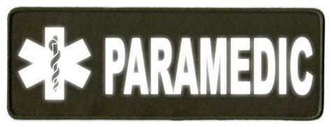 PARAMEDIC STAR OF LIFE Patch 11x4 - Reflective - Twill Backing