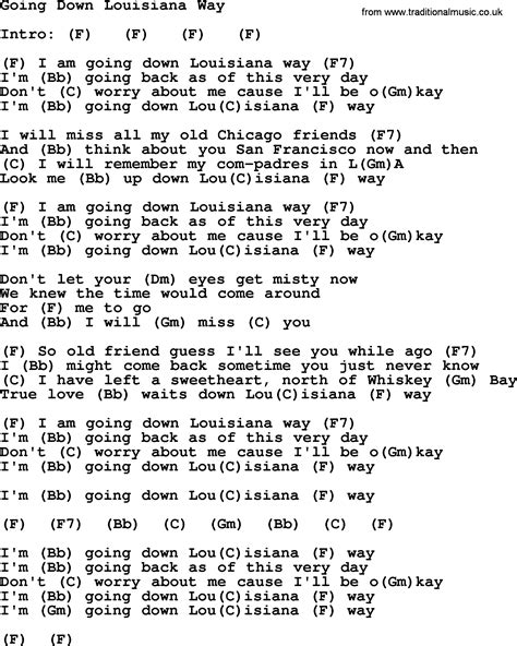 Going Down Louisiana Way, by George Strait - lyrics and chords