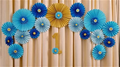 Paper Fan | Paper Fan backdrop | Easy first birthday party decoration ...