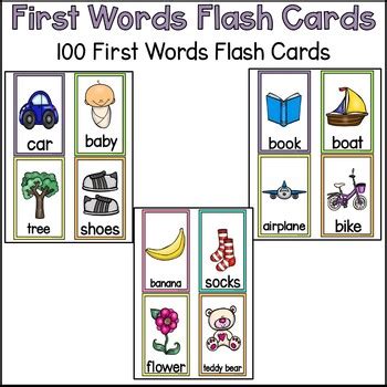 First Words Flash Cards for Beginners by The Traveling Educator | TpT