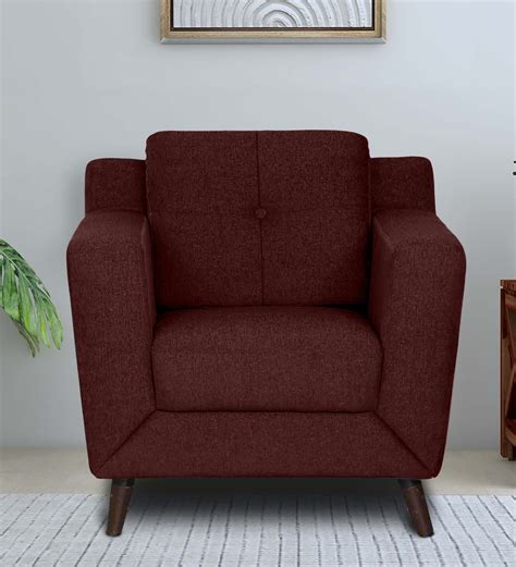 Buy Amanda Fabric 1 Seater Sofa In Maroon Colour at 19% OFF by Casacraft from Pepperfry | Pepperfry