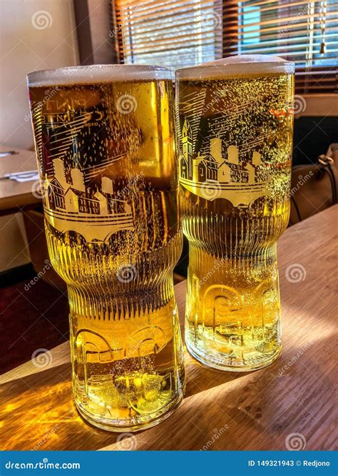 Two pints of crisp lager stock image. Image of sweet - 149321943