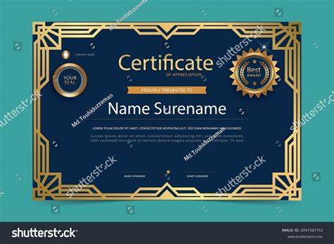 Modern Employee Month Year Certificate Design Stock Vector (Royalty Free) 2097587752 | Shutterstock