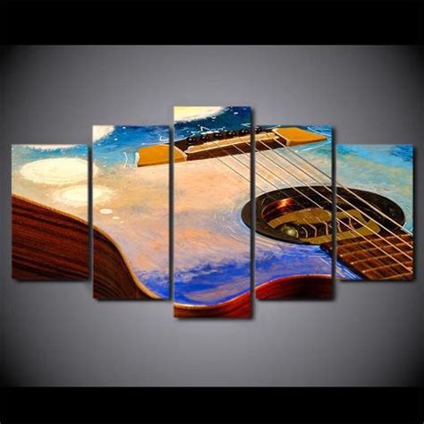 The Guitar – Music 5 Panel Canvas Art Wall Decor – Canvas Storm