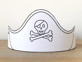 Pirate paper hat template printable - Easy kids crafts - Happy Paper Time