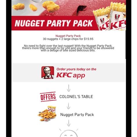 KFC 30 Nuggets + 2 Large Chips + 4 Dipping Sauces for $15.95 National ...