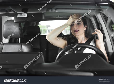 Woman Driving Suv Screaming Scared Hand Stock Photo 362792195 ...