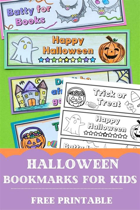 Free Printable Halloween Bookmarks for Kids