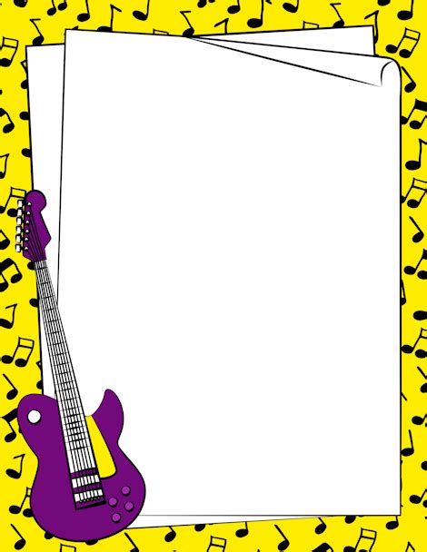 Guitar Border: Clip Art, Page Border, and Vector Graphics | Music border, Borders for paper ...