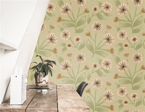 Farmhouse Floral Wallpaper | Removable Wallpaper | Peel And Stick ...