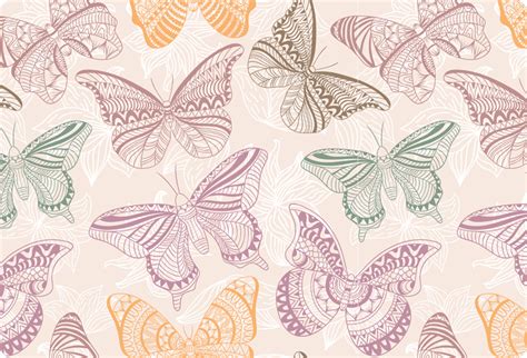 Colored ornamental butterflies laptop stickers - TenStickers