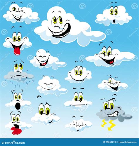 Cartoon Clouds With Faces