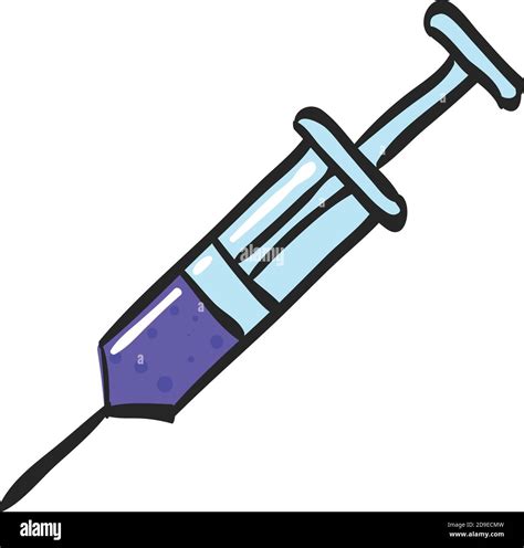 Syringe icon in color drawing. Needle medical doctor Stock Vector Image ...