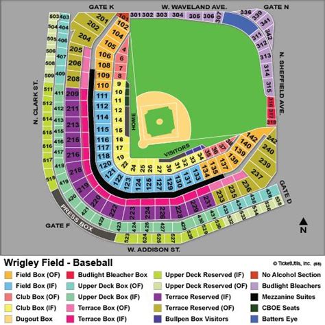 wrigley field seating map - Google Search