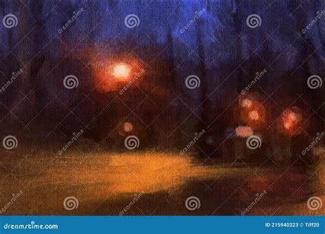 Night City. Modern Painting Stock Illustration - Illustration of brush, beautiful: 215940323