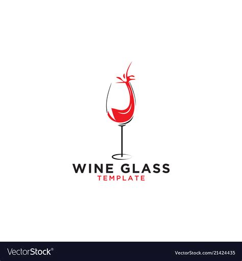 Wine glass graphic design template Royalty Free Vector Image