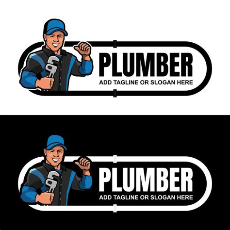 plumber mascot logo design vector 24741805 Vector Art at Vecteezy