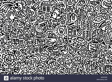 Download this stock image: The Doodle Room by Mr Doodle in black and white graffiti at the ...