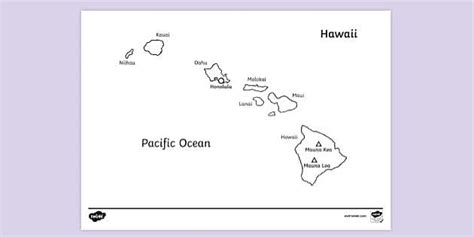 FREE! - Hawaiian Islands Map Colouring | Colouring Sheets