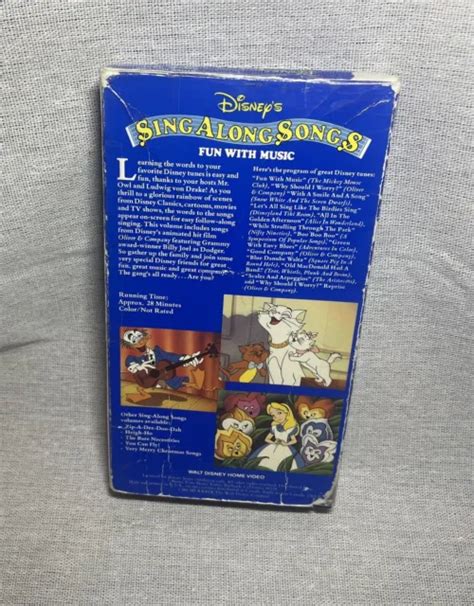 DISNEYS SING ALONG Songs - Fun With Music (VHS, 1993) $2.99 - PicClick