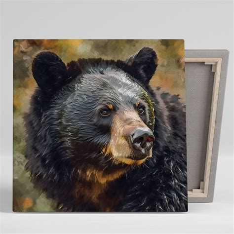 Black Bear Wall Decor, Canvas or Poster, Bear Themed Decor, Animal Artwork, Black Bear Gallery ...