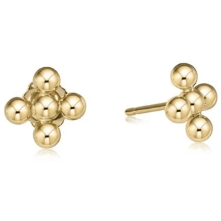 Enewton - Classic Beaded Signature Cross Stud - 3mm Bead Gold | Findlay ...