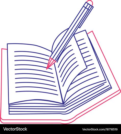 Book and pen design Royalty Free Vector Image - VectorStock