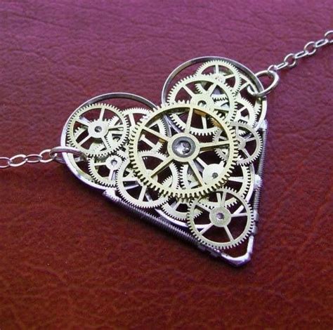 Gear heart necklace | Steampunk necklace, Pretty necklaces, Heart pendant