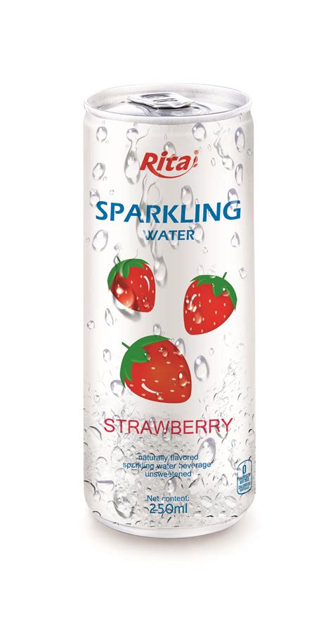 250ml Slim Can Strawberry Flavored Sparkling Water RITA Fruit Juice