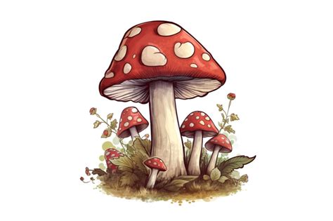 Cottagecore Retro Mushroom Clipart - Buy t-shirt designs