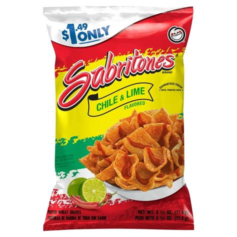 Sabritones Chile & Lime Flavored Chips Puffed Wheat Snacks, 2.75 oz Bag - Walmart.com