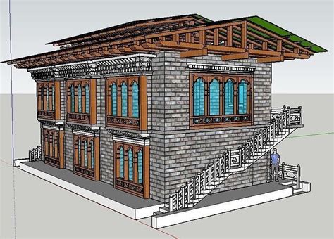 bhutanese architecture house 3D model | CGTrader