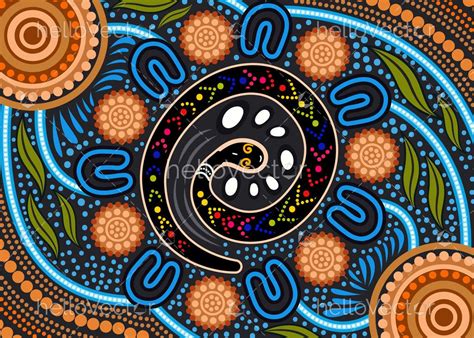 Aboriginal rainbow serpent background - Download Graphics & Vectors