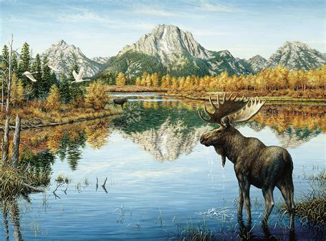 Bull Moose Painting by Jeff Tift - Pixels