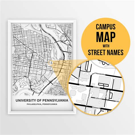 Printable Map of University of Pennsylvania With Street Names Instant ...