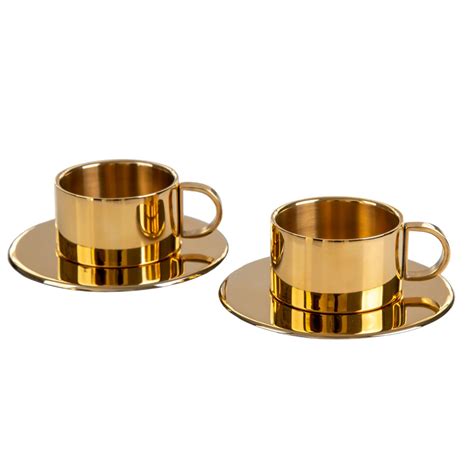 Luxury Espresso Cups 24K Gold Plated with Saucers - Elite Luxury Gold ...