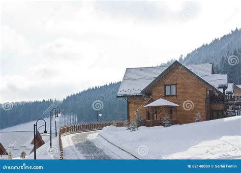 Rent Wooden Houses In The Ski Resort Of Bukovel - Ukraine. Winter ...