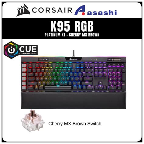 CORSAIR K95 RGB PLATINUM XT Mechanical Gaming Keyboard - CHERRY MX Brown PBT Keycaps (CH-9127412 ...