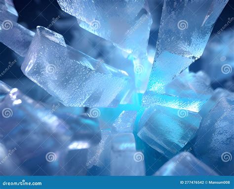 Ice Cube on Blue Background, Ai Generated Stock Illustration - Illustration of cube, white ...