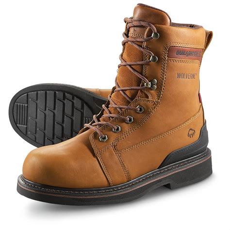 Men's Wolverine® DuraShocks® Waterproof 8" Triad Work Boots, Tan - 214285, Work Boots at ...