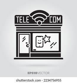 Telco Store Glyph Icon Cute Little Stock Vector (Royalty Free ...